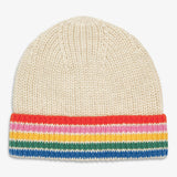 Baby cotton beanie in rainbow stripe