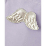 Velour Angel Wing Sleepsuit - Silver & Lilac
