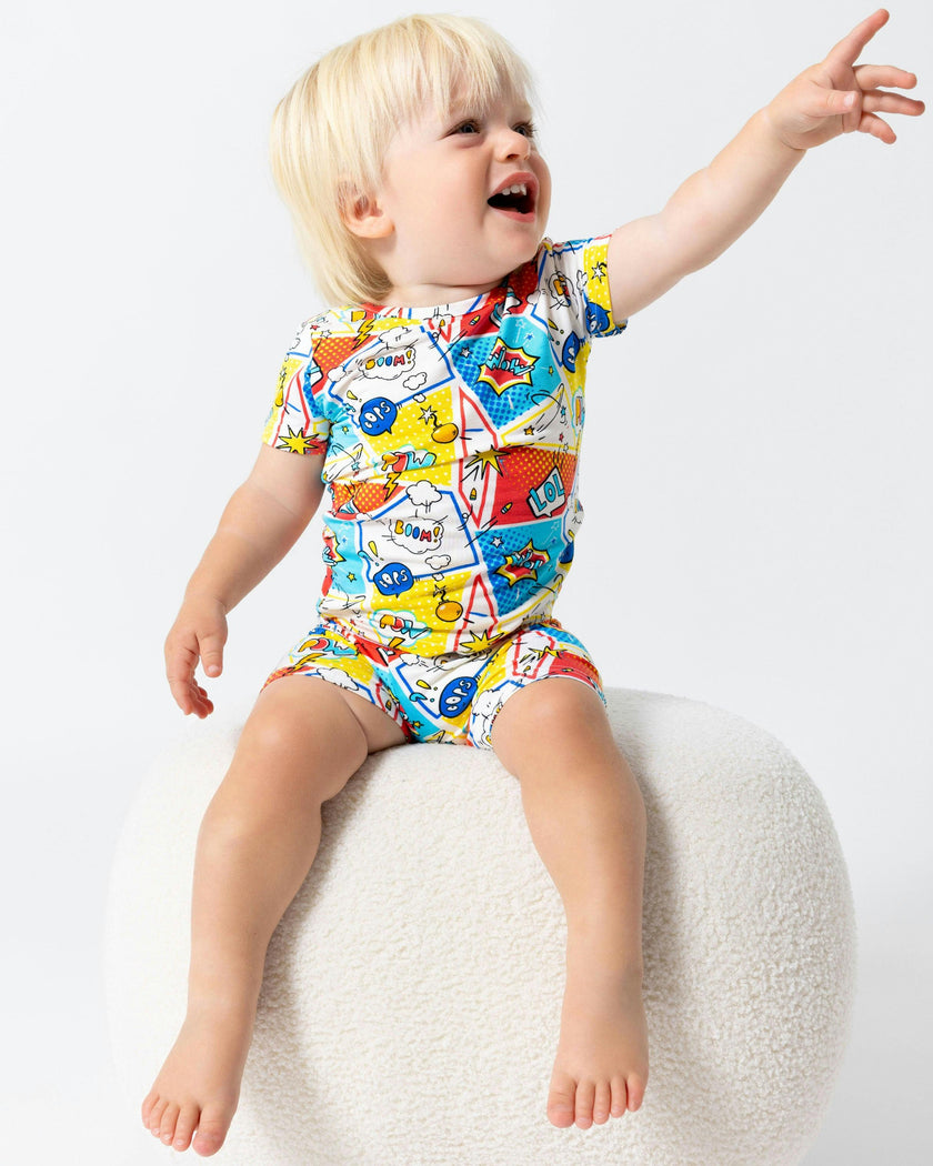 Comic Hero Bamboo Kids Pajama Short Set