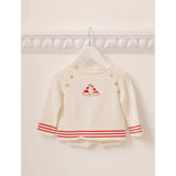 Red Stripe Ancla Cotton Baby Knitted Set