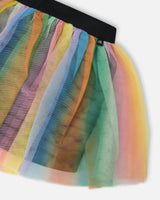 Printed Mesh Skirt Multicolored