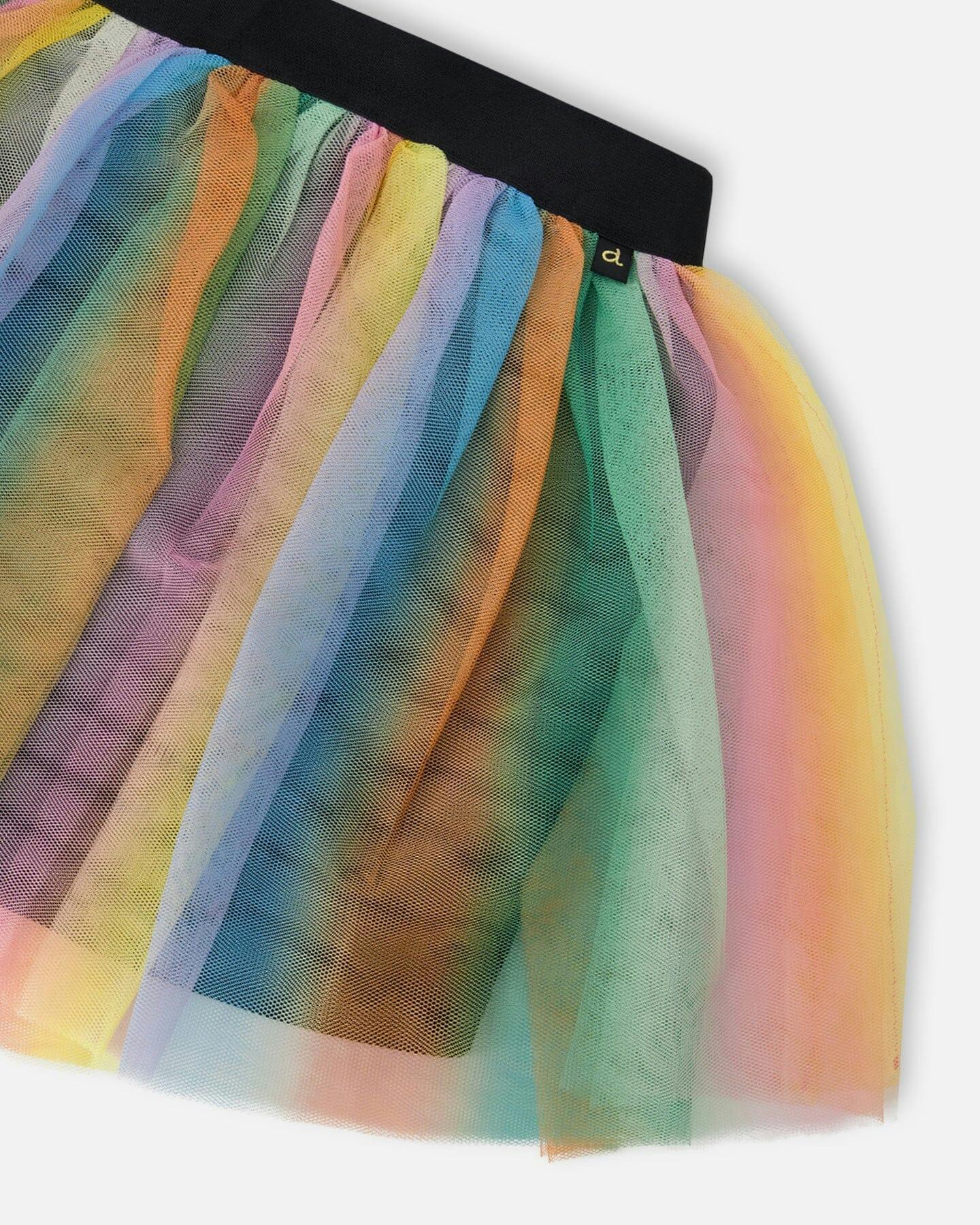 Printed Mesh Skirt Multicolored