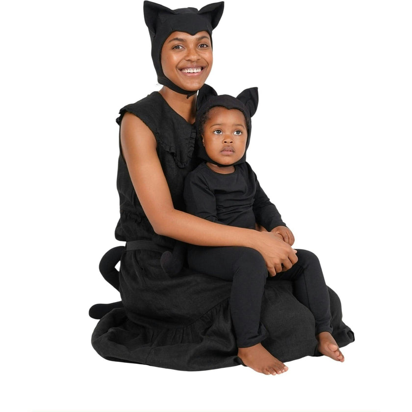 Adult Black Cat Hat & Tail Accessory Set