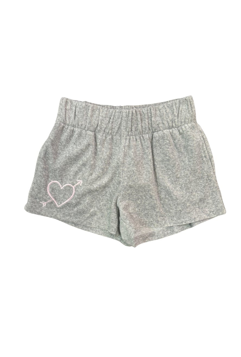 Sammie Grey With Heart & Arrow Terry Shorts