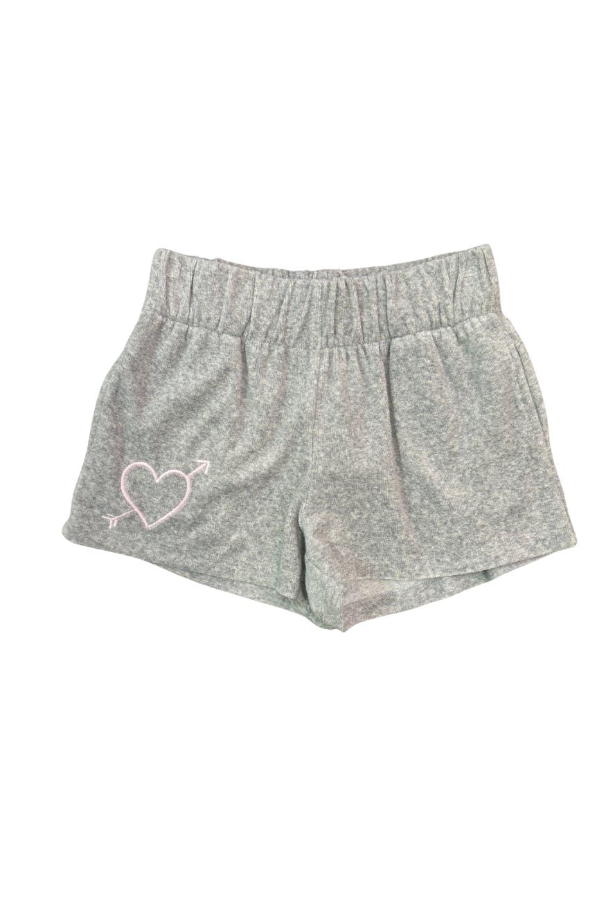 Sammie Grey With Heart & Arrow Terry Shorts
