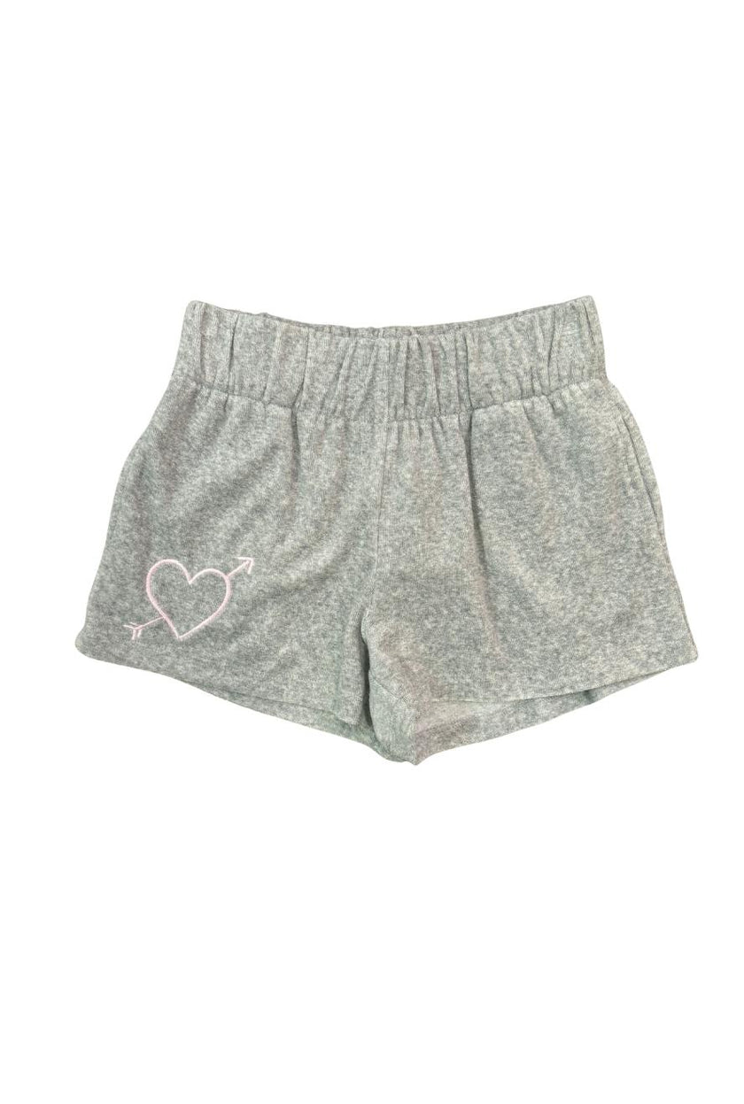 Sammie Grey With Heart & Arrow Terry Shorts