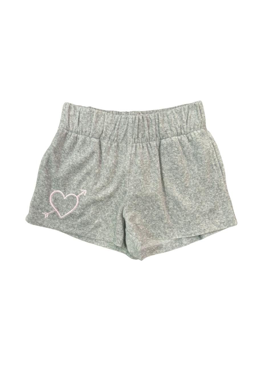 Sammie Grey With Heart & Arrow Terry Shorts