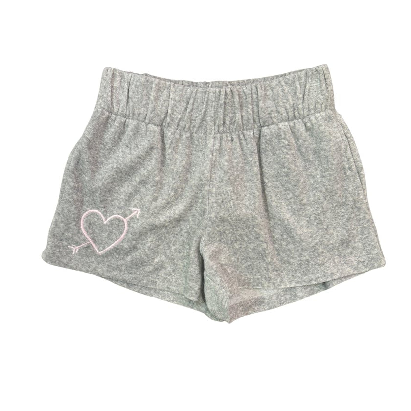 Sammie Grey With Heart & Arrow Terry Shorts
