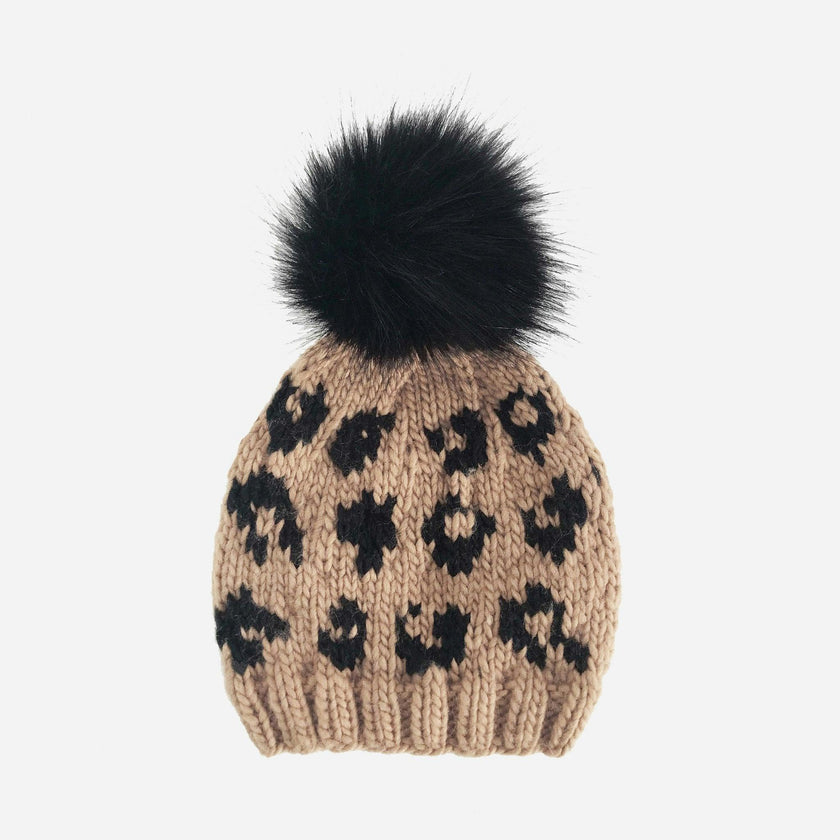 Cheetah Hat - Latte/Black