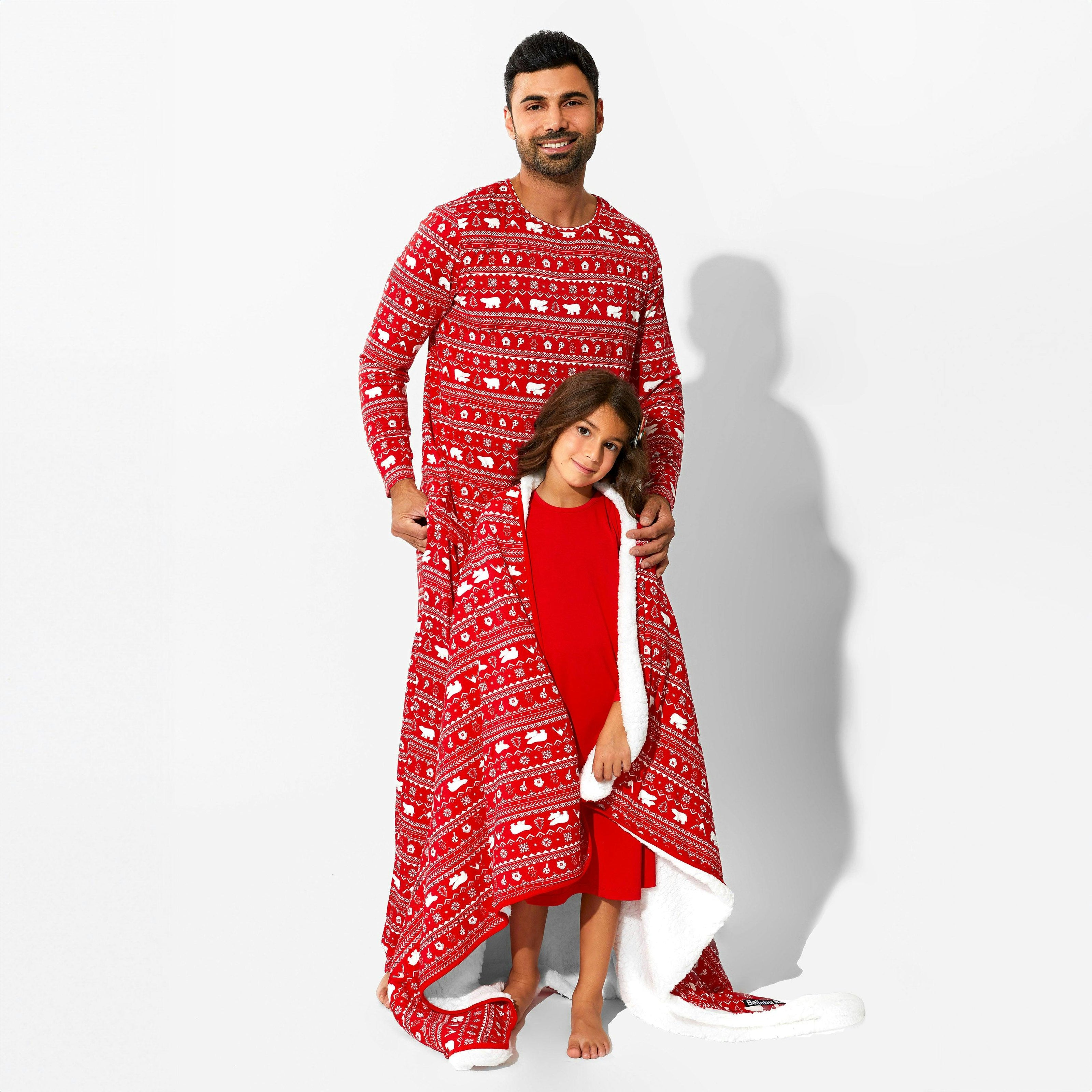 Polar Isle Red Bamboo Sherpa Blanket