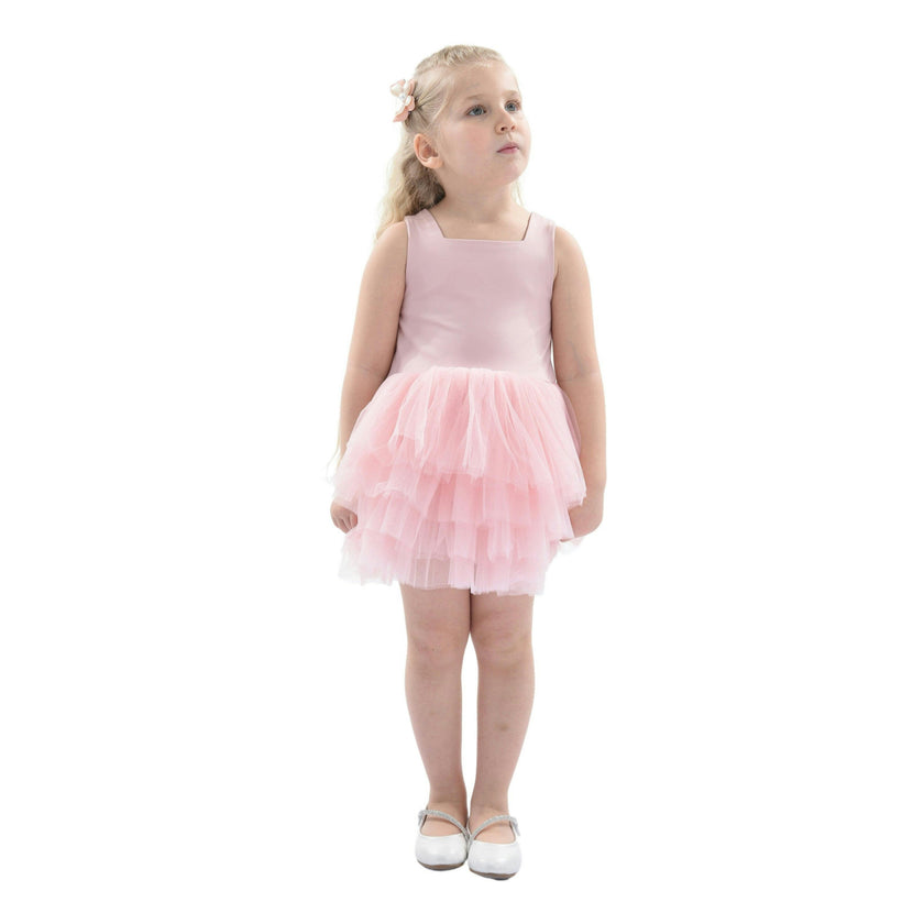 Pink Blush Solid Tutu Dress