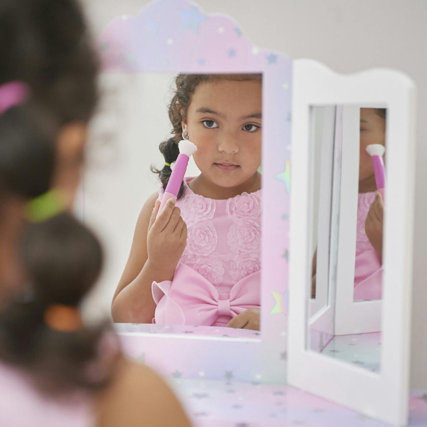 Starry Sky Print Gisele Medium Vanity - White/Lavender