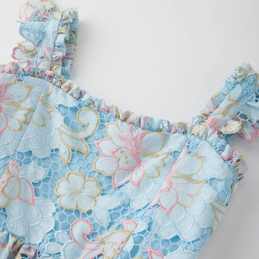 Lilia Embroidered Mini Dress