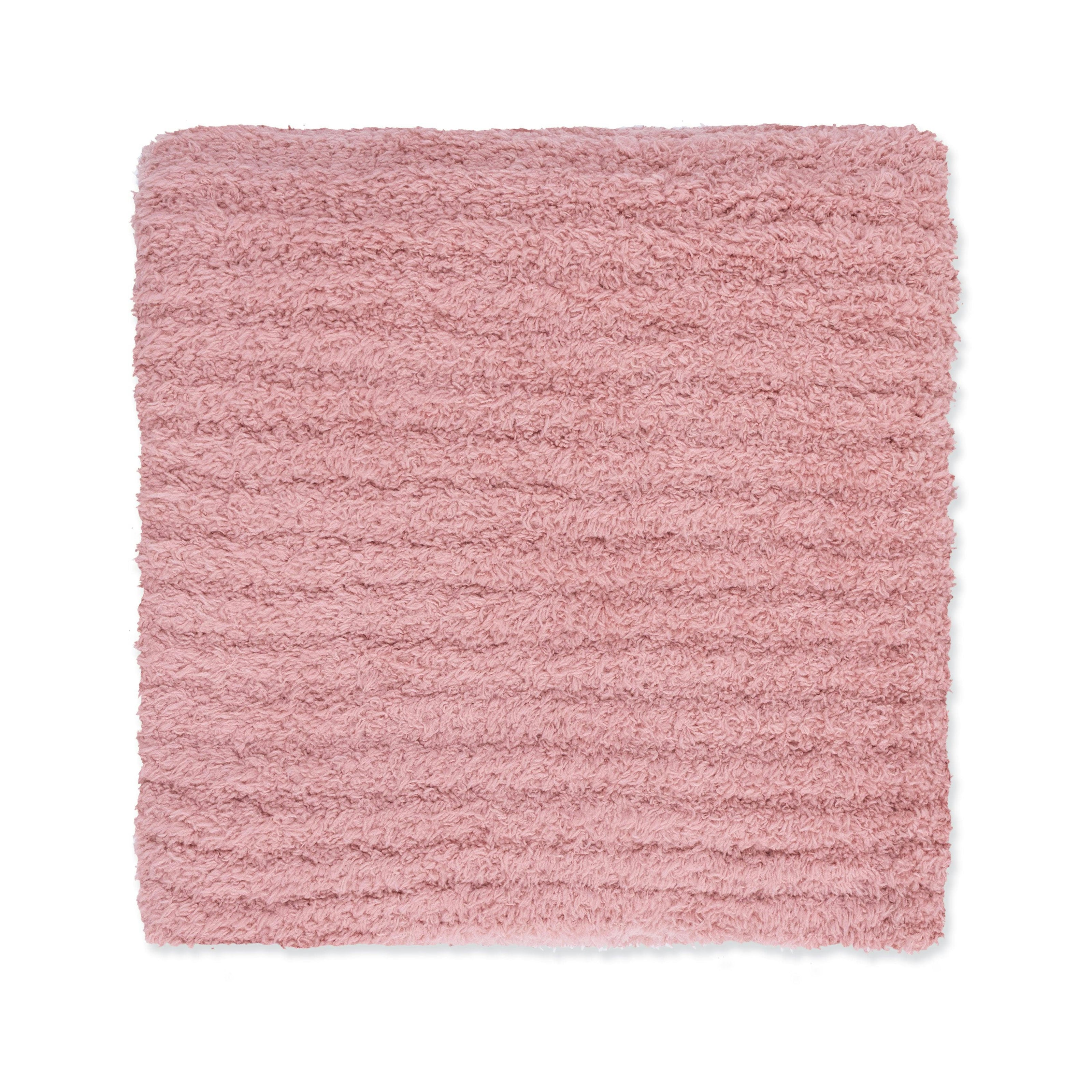 Chenille - Rose Blanket with Striped Texture
