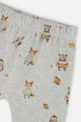 Organic Cotton Pants And Top Set Beige Animal Print