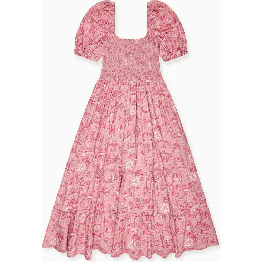 Nicky Hilton x La Coqueta Pink Toile de Jouy London Women Long Dress