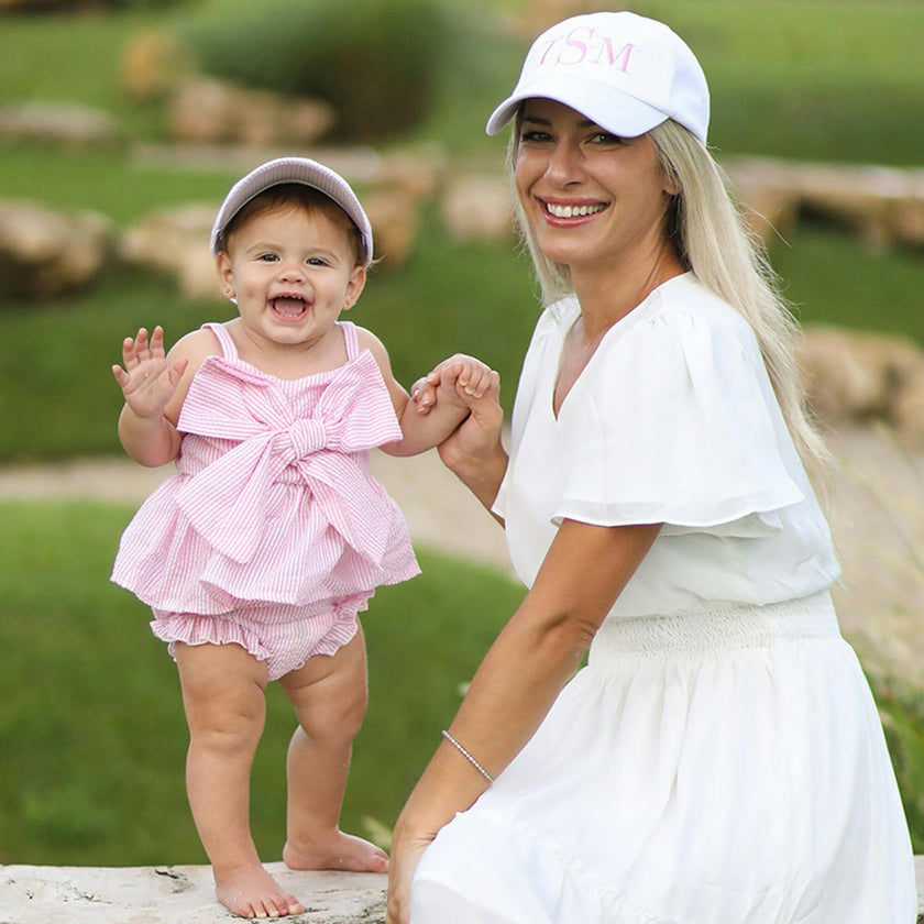 Customizable Seersucker Baseball Hat