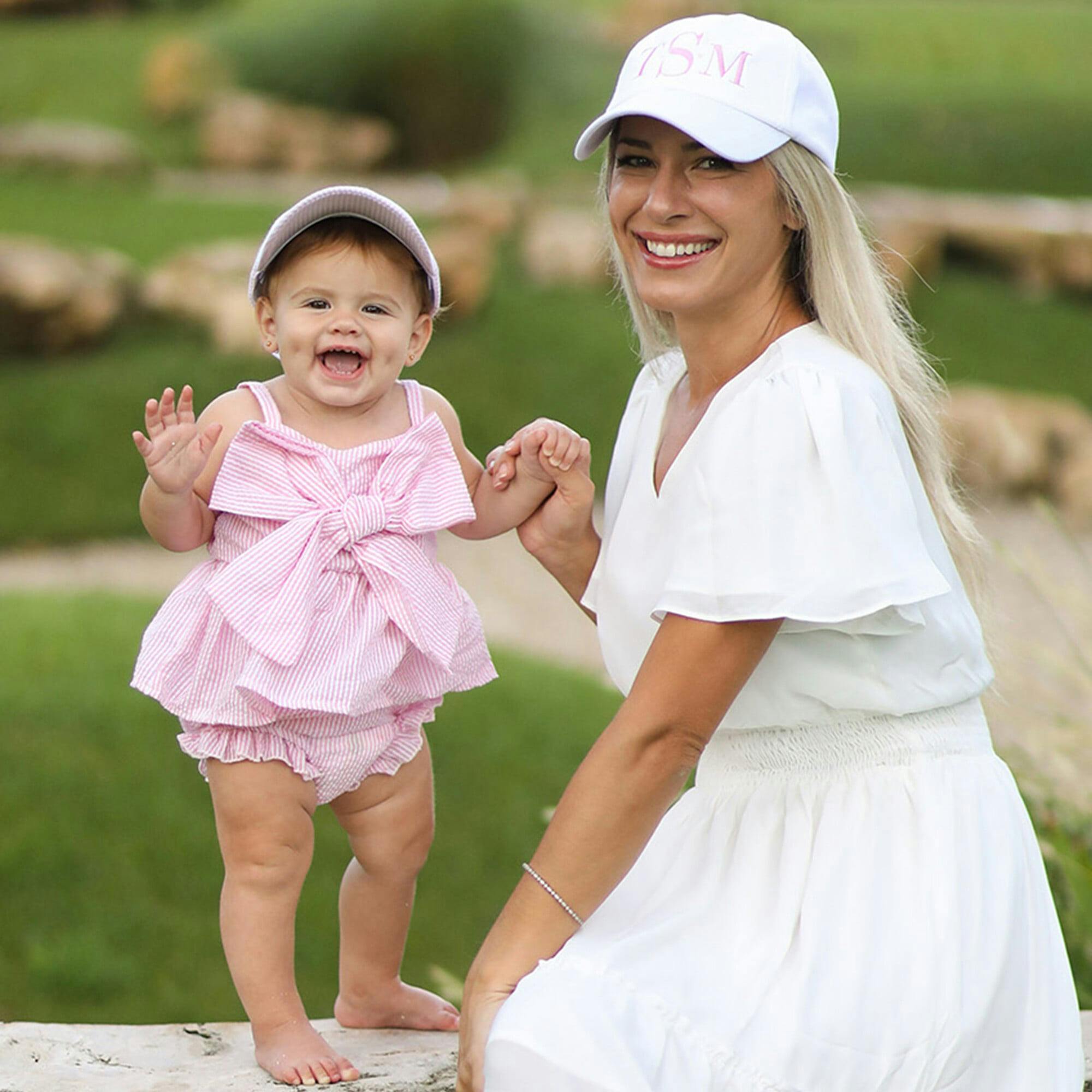 Customizable Seersucker Baseball Hat