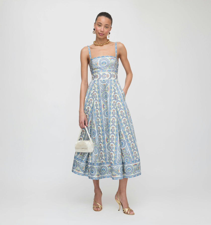The Margot Dress - Blue Corsica Paisley