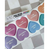 Peel & Stick Fabric Wall Stickers - Affirmation Candy Hearts Brights