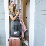 Hearts Reversible Blanket Travel Set