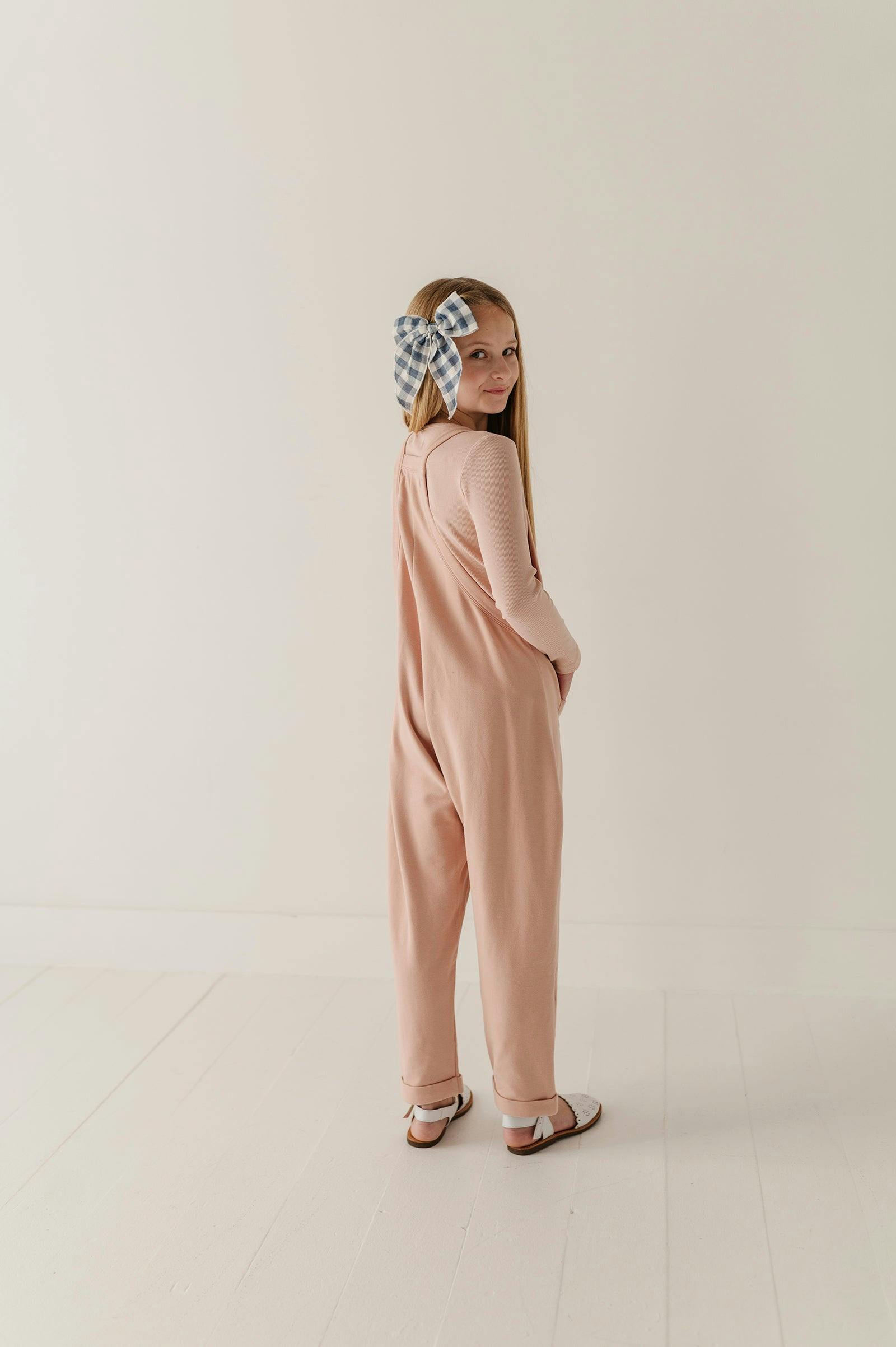 Long Sleeve Harem Jumpsuit Set in Grayish Blue