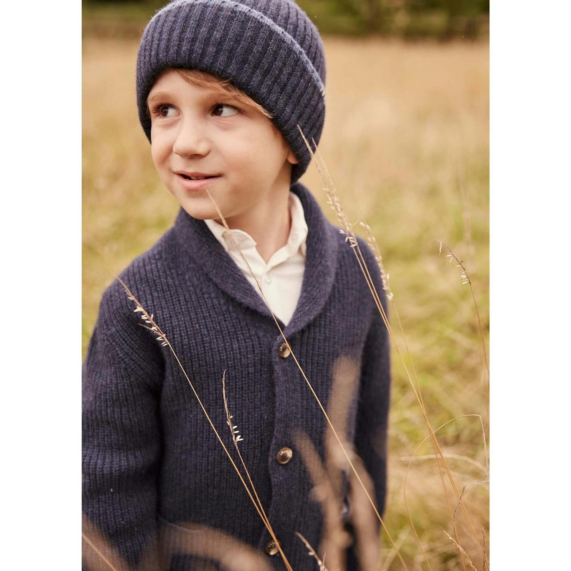 Merino Cashmere Ribbed Rolled-Up Beanie