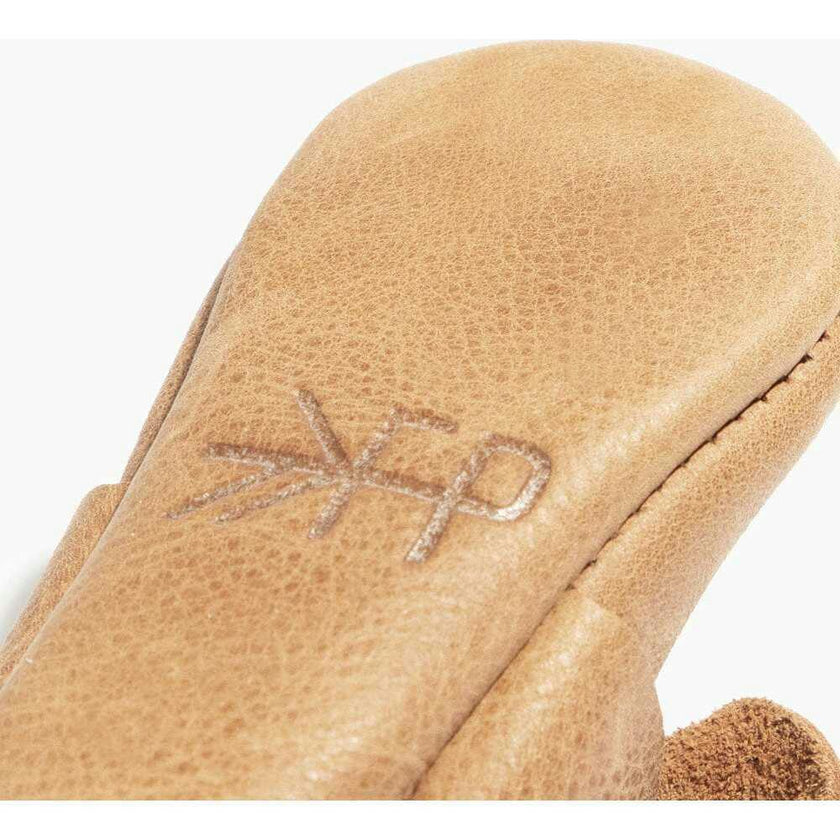 Weathered Brown Knotted Bow Baby Shoe