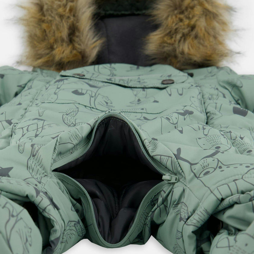One-Piece Baby Play Snowsuit Designed for Car Seat
