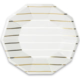 Gold Frenchie Striped Large Plates