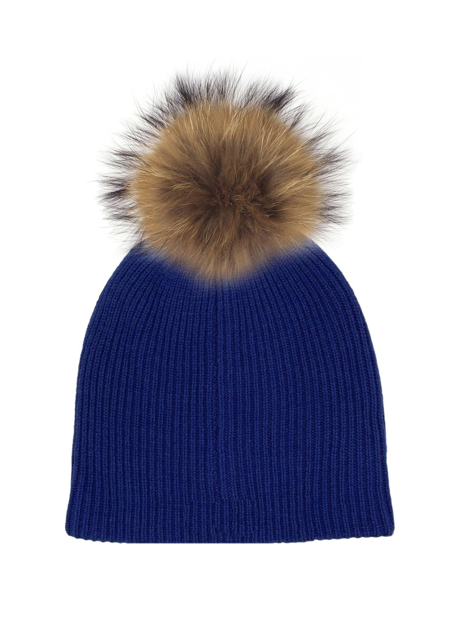 Knitted Wool Hat With A Genuine Fur Pom (TikTok)