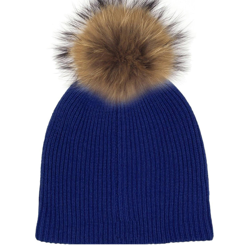Knitted Wool Hat With A Genuine Fur Pom (TikTok)