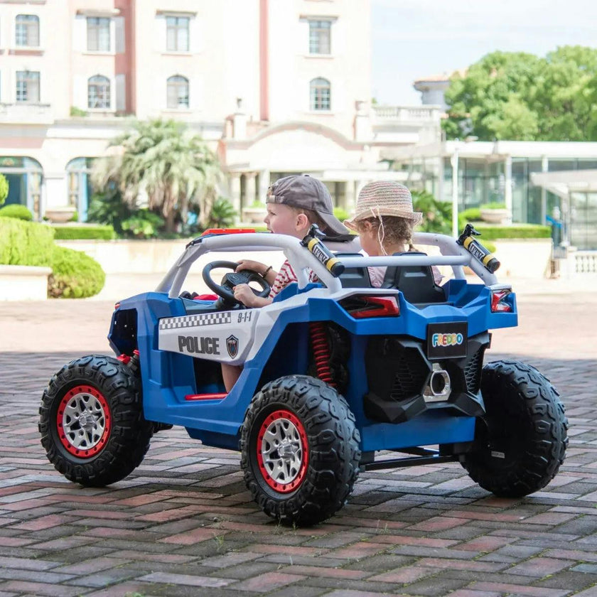 24V 4x4 Freddo Storm Police UTV 2-Seater for Kids with Lights & Sirens for Action-Packed Adventures