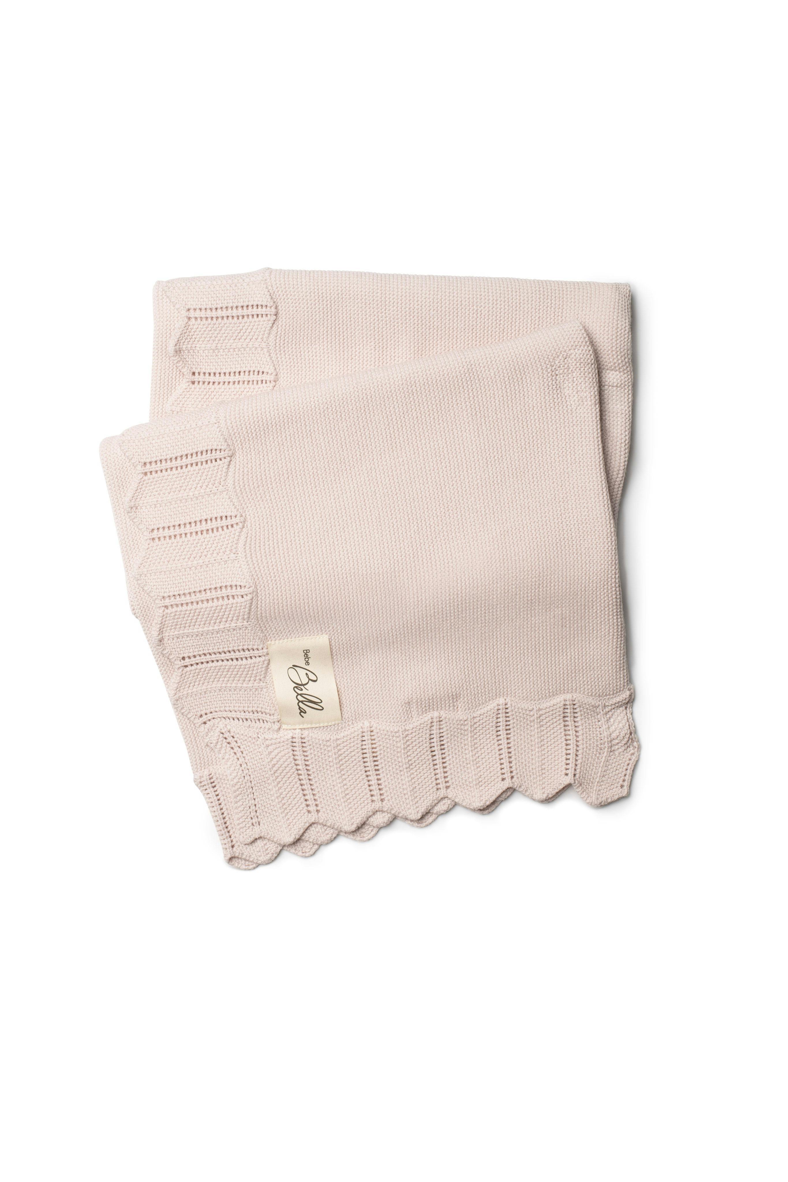 Knit Pointelle-Edge Viscose-Blend Blanket