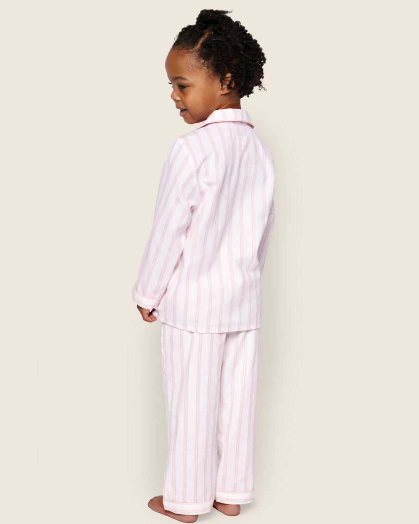 Kid's Twill Pajama Set in Pink Stripe