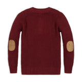Organic Sweater Henley with Elbow Patches