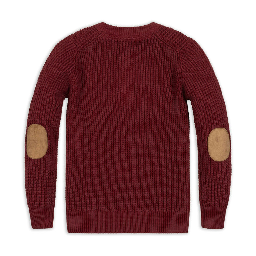 Organic Sweater Henley with Elbow Patches