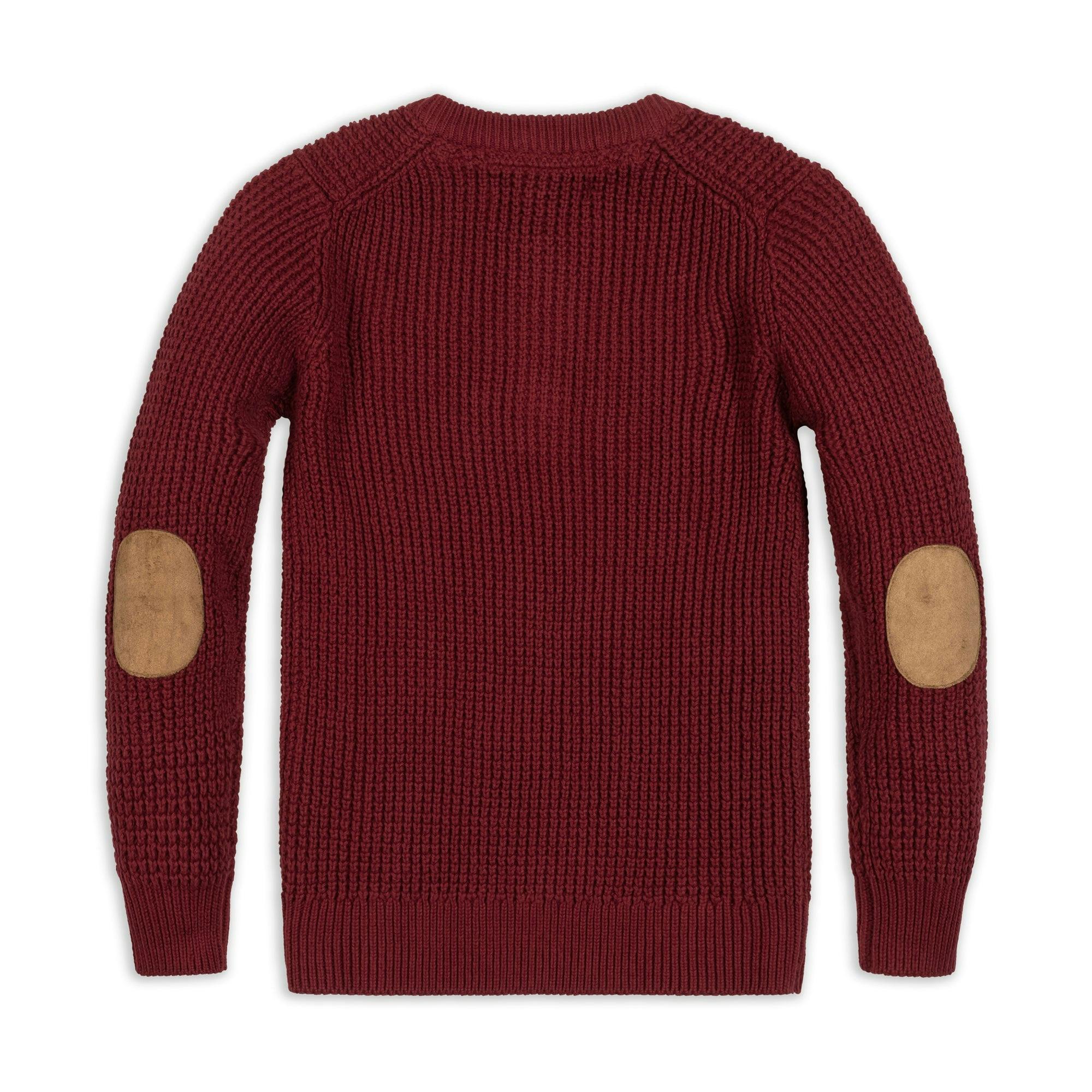 Organic Sweater Henley with Elbow Patches