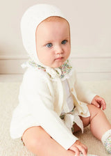 Openwork Cotton Knitted Bonnet in Cream (S-L)