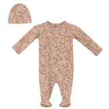 Leaves and Bird Print Onesie Set