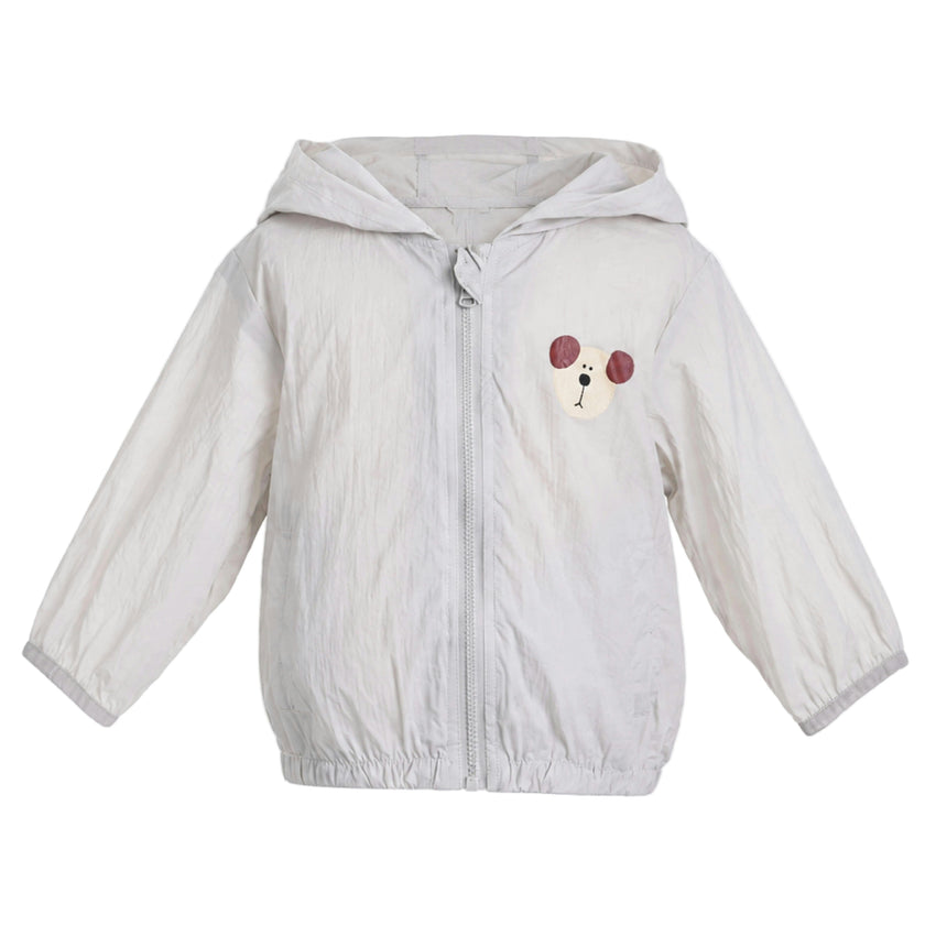 Gray Pocket Hooded Jacket