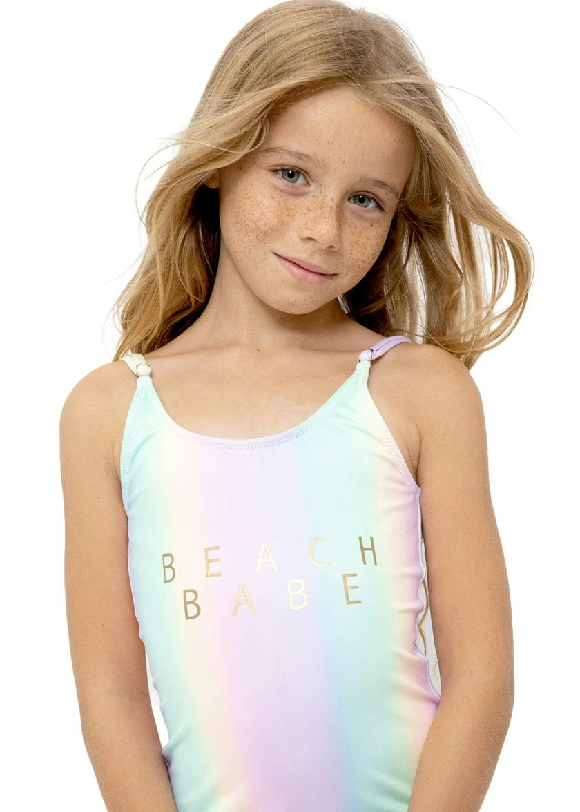 Beach Babe Rainbow Print Fully Lined Swimsuit