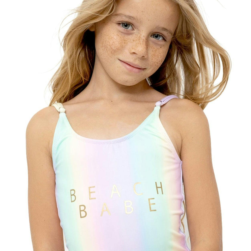 Beach Babe Rainbow Print Fully Lined Swimsuit