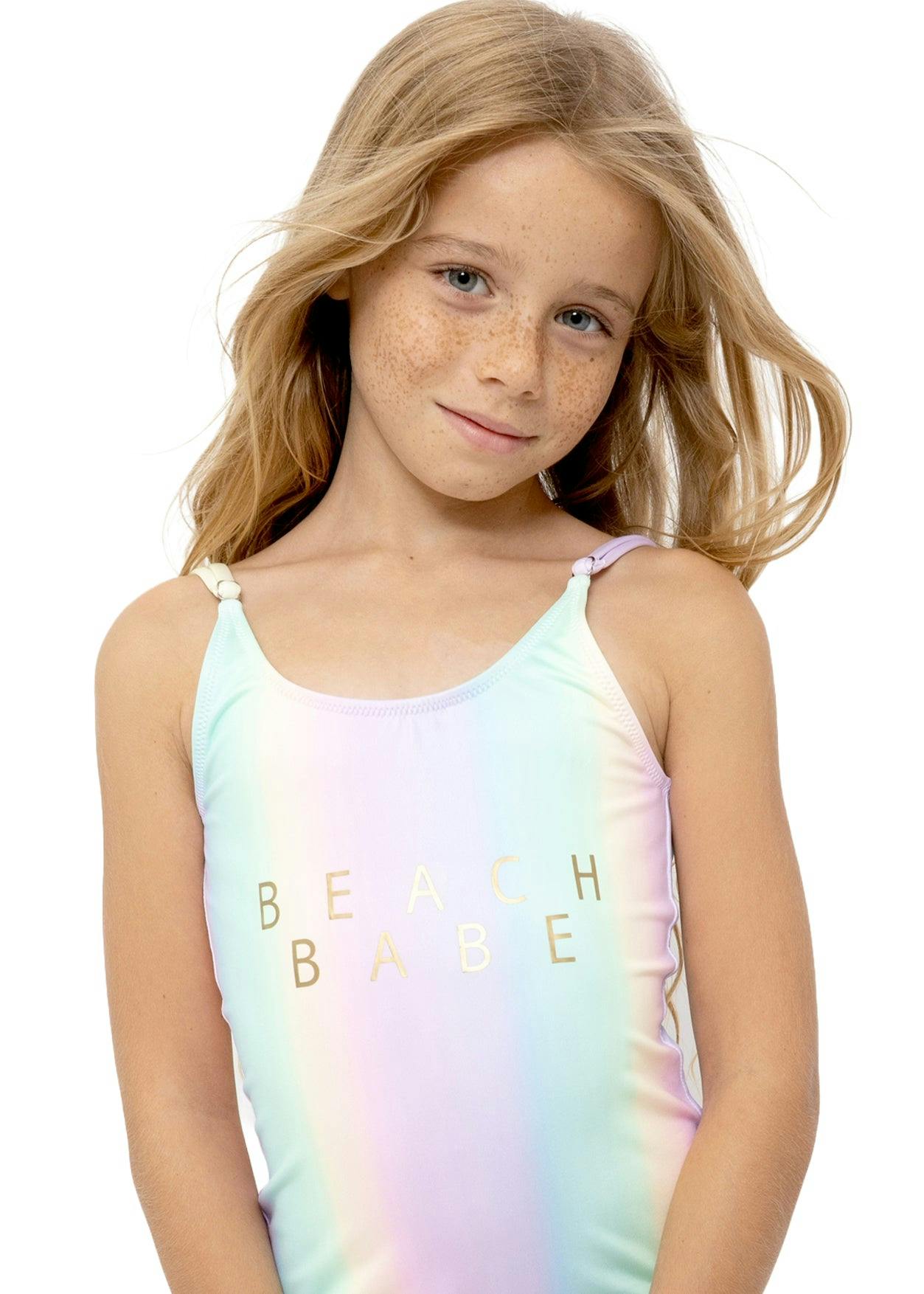 Beach Babe Rainbow Print Fully Lined Swimsuit