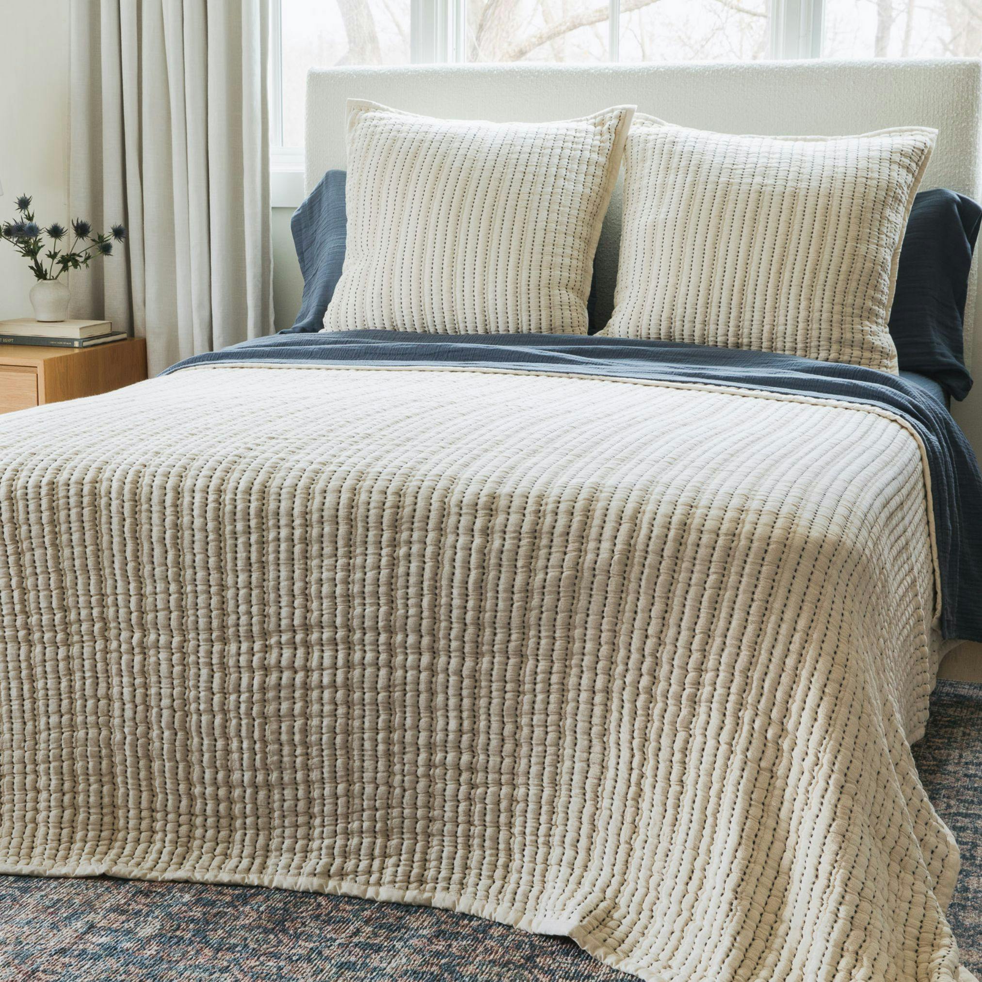 Coastal Stitch Euro Sham Set