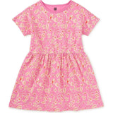 Short Sleeve Twirl Dress, Pink