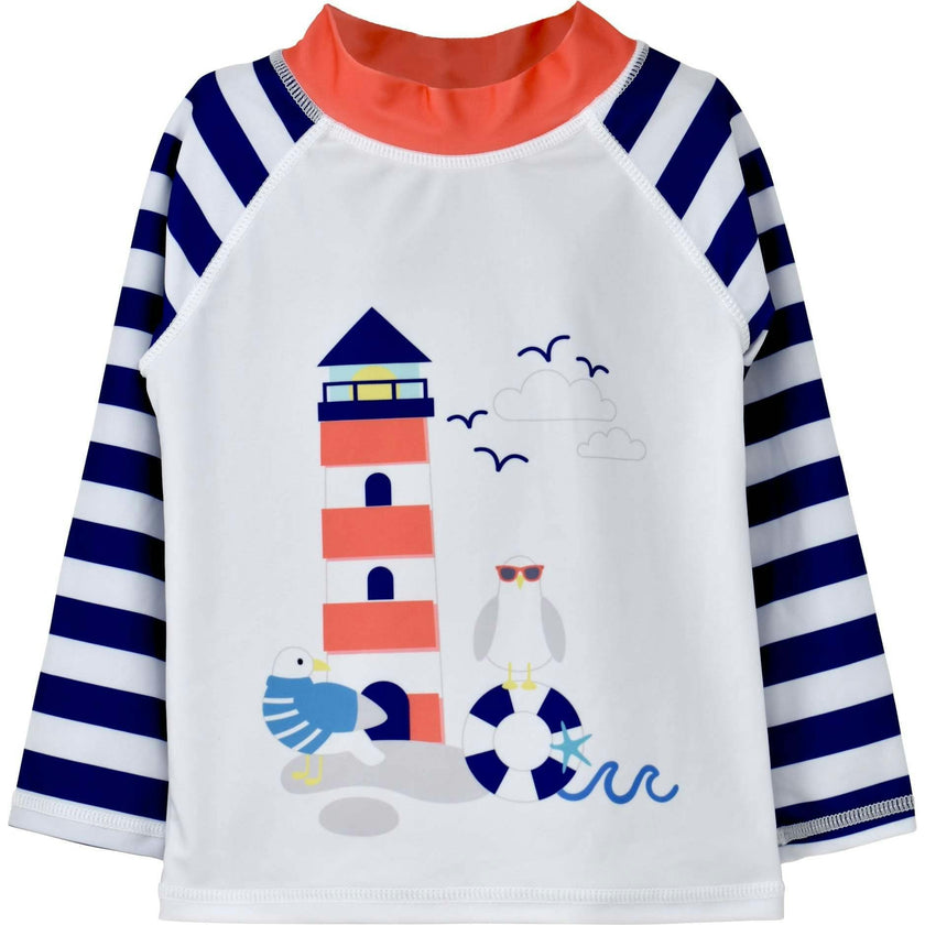 UPF 50+ Graphic Rash Guard Swim Top