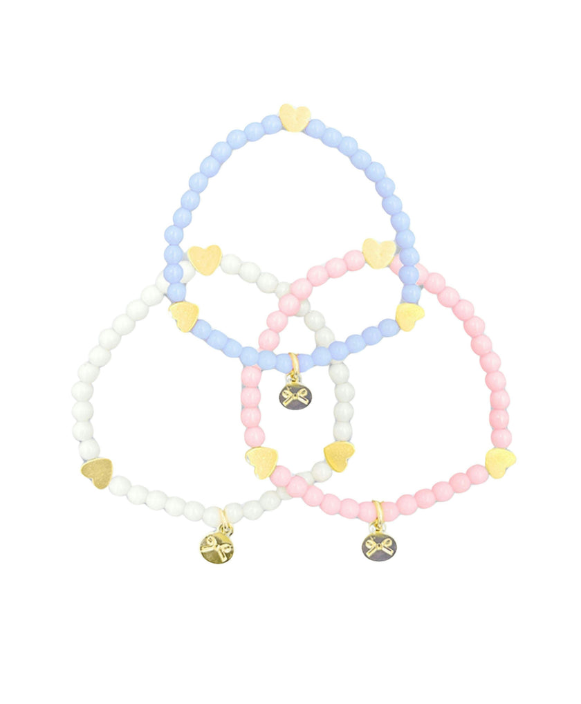Hearts Bracelet Gift Set - Pink, White, Blue