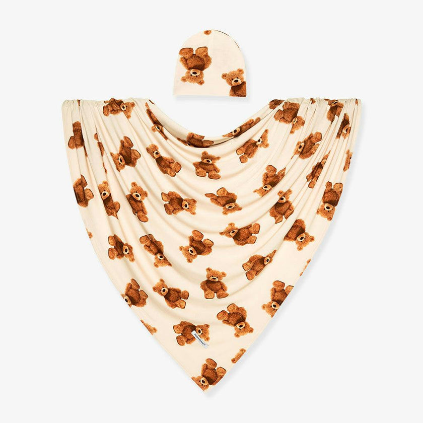 Teddy Freddy Swaddle Beanie Set