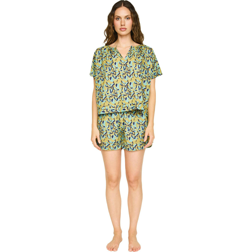 Pajama Short Set in Seagull
